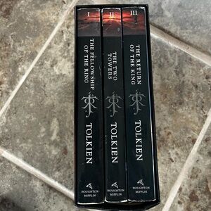 The Lord of the Rings 3-Book Box Set by Tolkien - Black & Red Spines